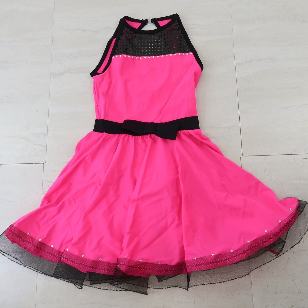 Curtain Call Dance Costume Girls Size FC Hot Pink Dress Danceware